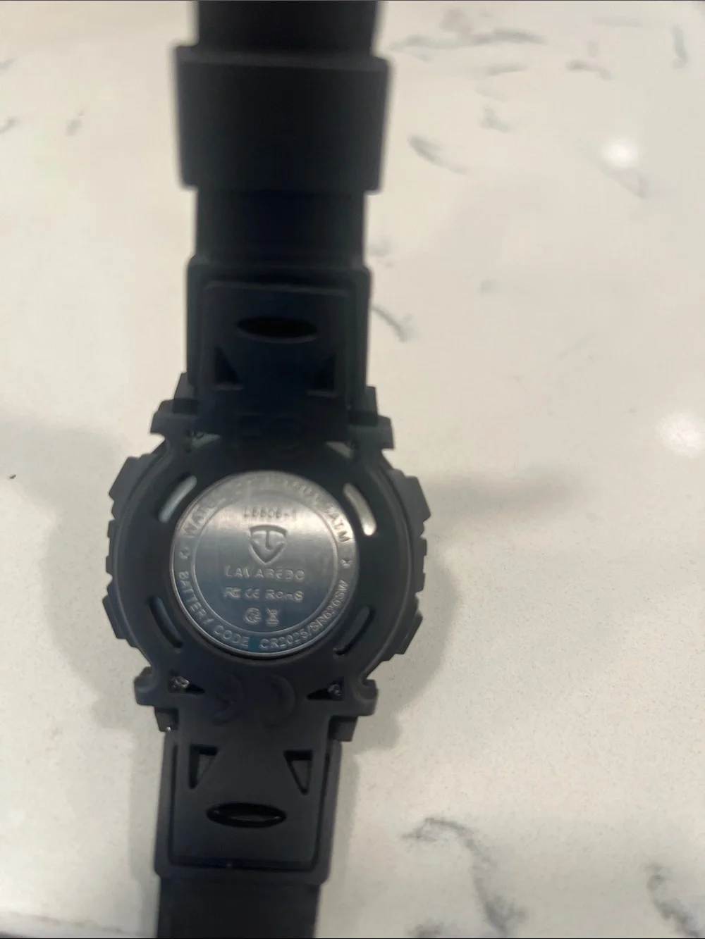 Black and Gold Digital Sports Watch with Water-Resistant Design